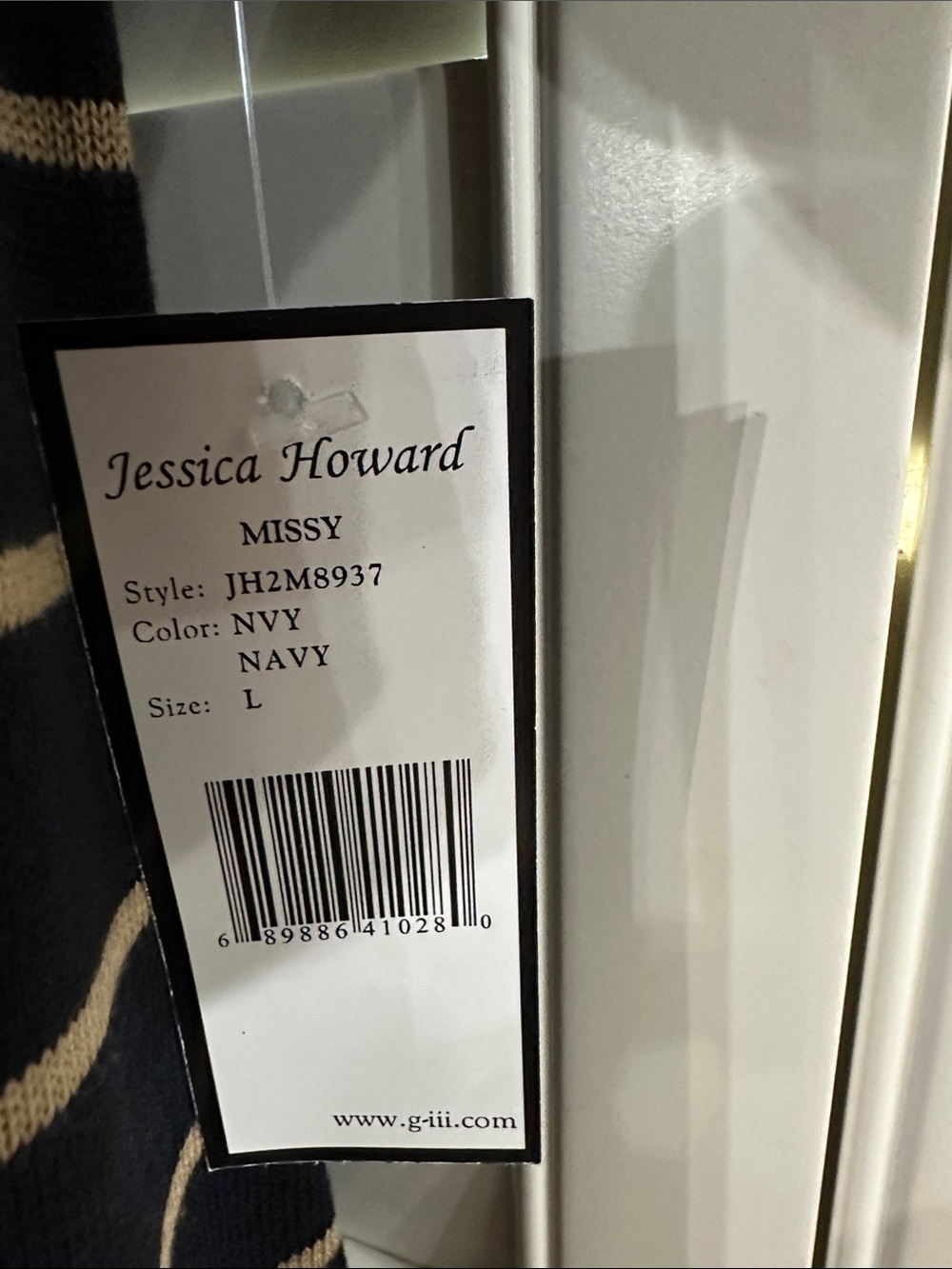 Jessica Howard Black with Gold Stripe Midi Dress - Picture 2 of 4